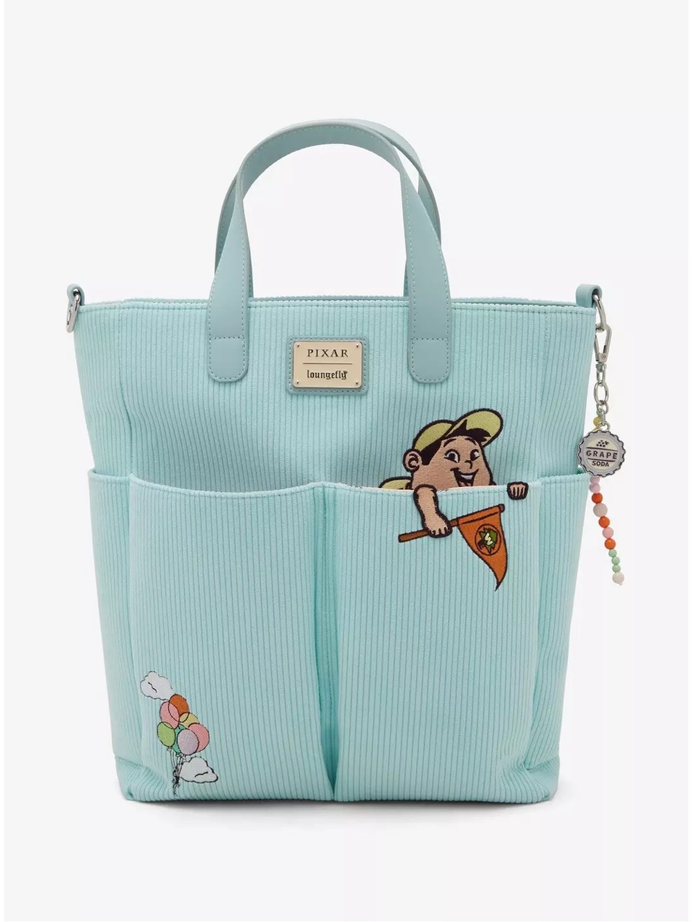 Loungefly Disney Pixar Up Russell peaking pocket corduroy tote bag